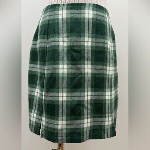 Blue Rain Green Checkered Mini Skirt Size M Plaid